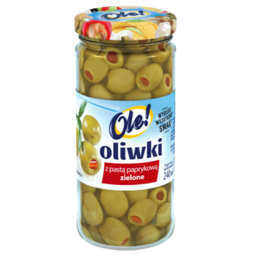 Ole! Oliwki zielone z pastą paprykową, 240ml