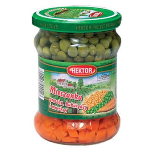 Hektor Groszek z marchewką i kukurydzą, 500ml