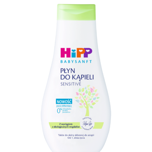 HiPP Babysanft Sensitive, Płyn do kąpieli, od 1. dnia życia, 350 ml