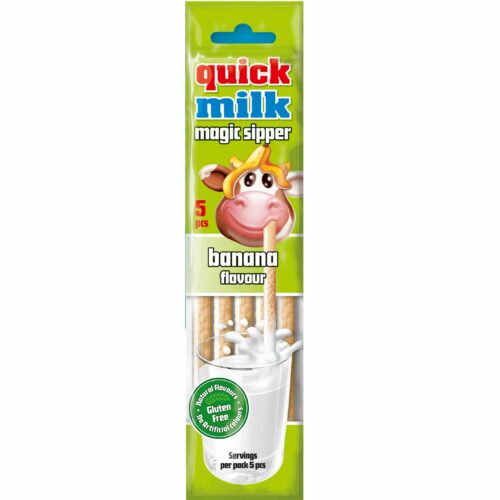 Quick Milk Słomki smakowe do mleka o smaku bananowym 30g
