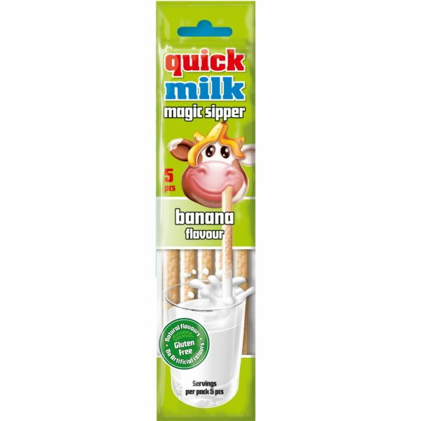 Quick Milk Słomki smakowe do mleka o smaku bananowym 30g