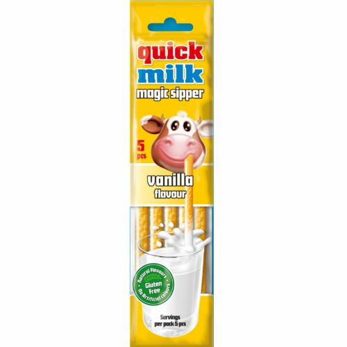 Quick Milk Słomki smakowe do mleka o smaku waniliowym 30g