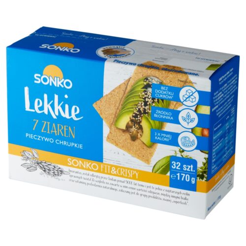 SONKO Pieczywo chrupkie Lekkie 7 ziaren 170 g (32 sztuki)