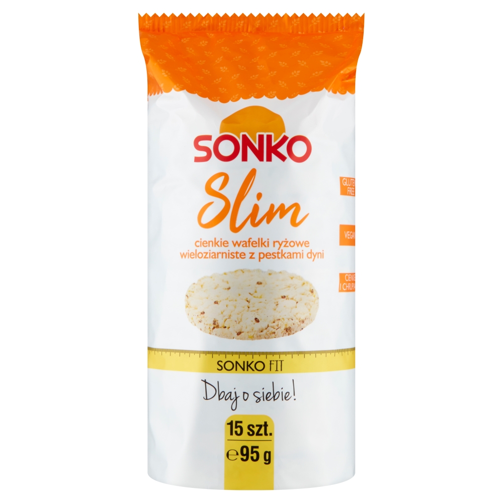 Sonko Slim Cienkie wafelki ryżowe wieloziarniste z pestkami dyni 95 g (15 sztuk)