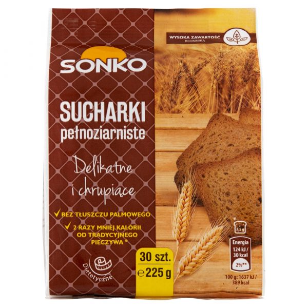 Sonko Sucharki pelnoziarniste 225 g 30 sztuk 2