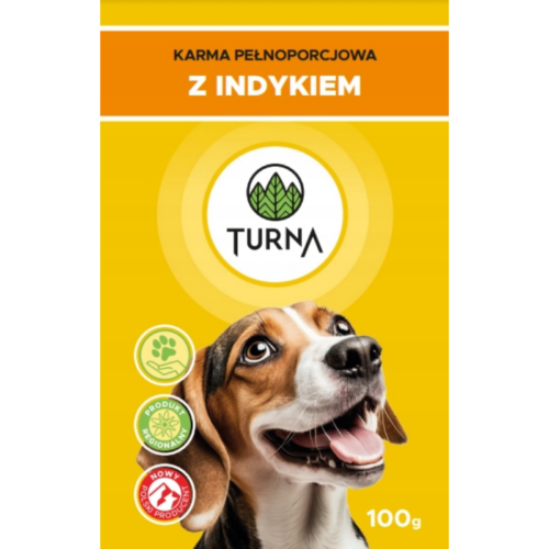 Mokra Karma TURNA Dla Psa Z Indykiem Saszetka 100g Polski Producent