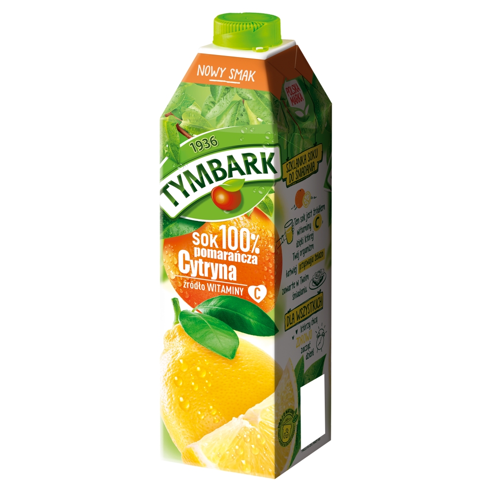 Tymbark Sok 100% pomarańcza cytryna 1 l