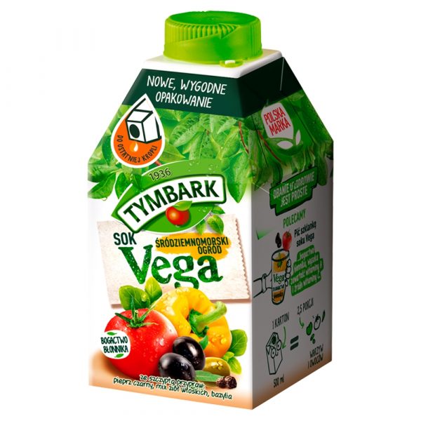 Tymbark Vega Sok z warzyw i owocow srodziemnomorski ogrod 500 ml