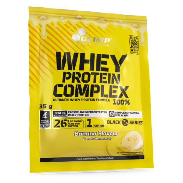 WPC-FMCG-saszetka-35g-Banana-0002-0001-66a8d62e11db3 Olimp Whey Protein Complex 100% 35g banan Odżywka białkowa