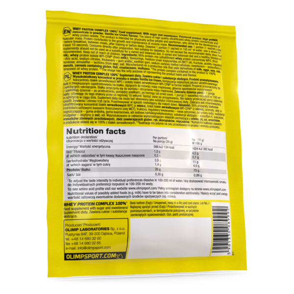 Olimp Whey Protein Complex 100% 35g lody waniliowe Odżywka białkowa