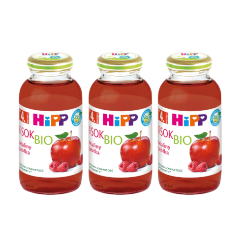 HiPP BIO Sok 100 % maliny-jabłka po 4. miesiącu 3x200ml