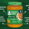 Gerber Organic Plant-tastic Gulasz z marchewki i fasoli dla niemowląt po 8. miesiącu 190 g