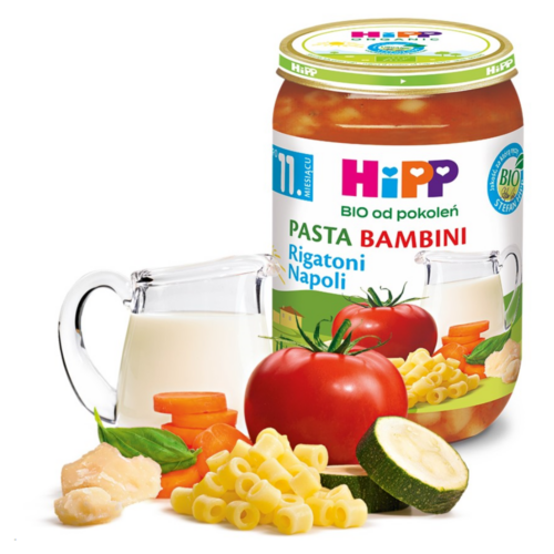 HiPP BIO Pasta Bambini Rigatoni Napoli po 11. miesiącu 220 g