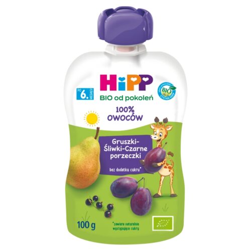 HiPP BIO Mus owocowy po 6. miesiącu gruszki-śliwki-czarne porzeczki 100 g