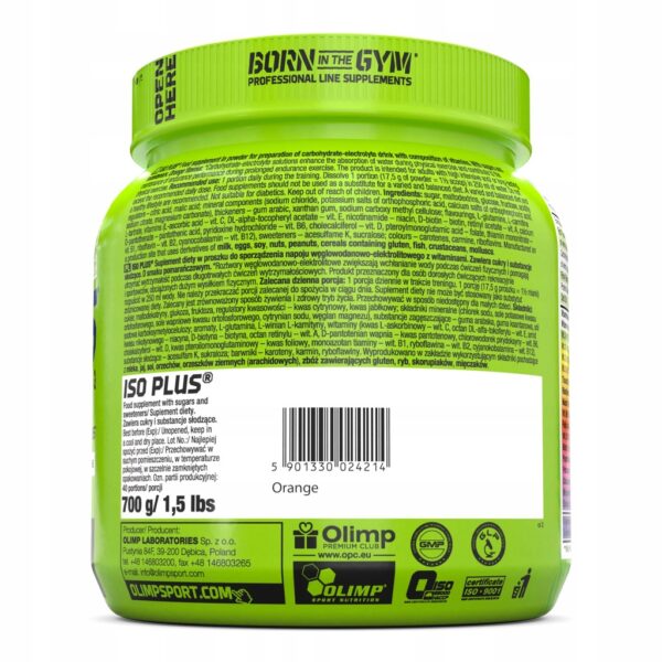 Elektrolity Olimp Iso Plus® Powder 700g pomarańczowy