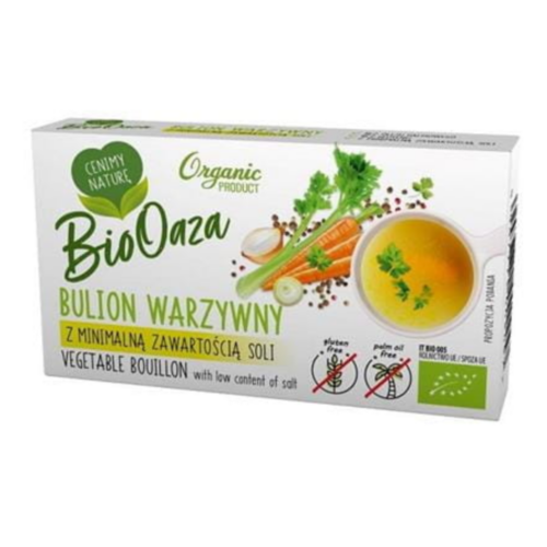 Bulion warzywny z minimalną zawartością soli BioOaza 6 kostek 60g