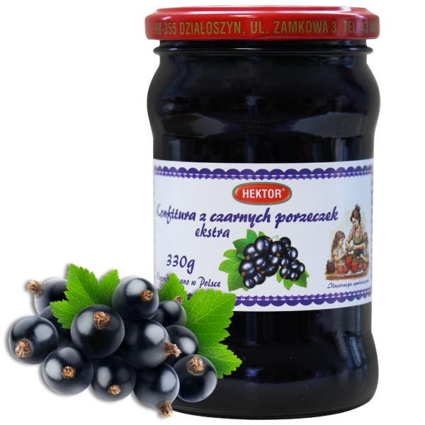 Konfitura z czarnych porzeczek ekstra 330g Hektor
