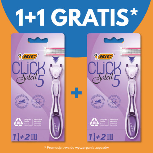 Maszynka do golenia BiC Soleil 5 Click 1+1 GRATIS