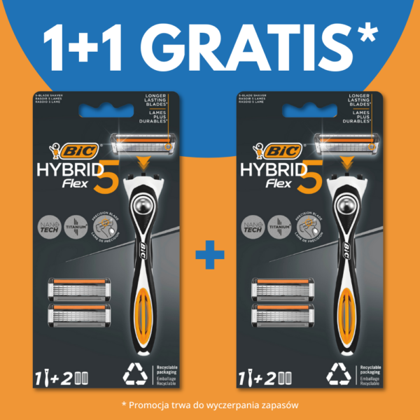 bic 1+1 Maszynka do golenia BiC Hybrid 5 Flex 1+1 GRATIS