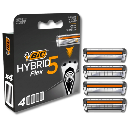 Wymienne wkłady do maszynki BiC Hybrid 5 Flex 4 sztuki