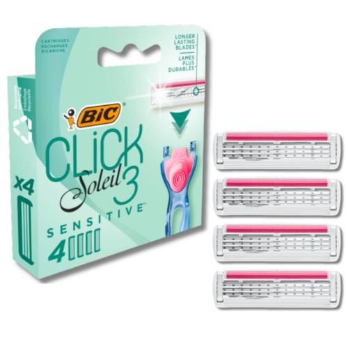 Wymienne wkłady do maszyki BiC Click Soleil 3 Sensitive 4 sztuki