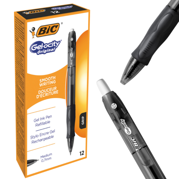 Długopis Żelowy Automatyczny BiC Gel-ocity Original Czarny 12 sztuk