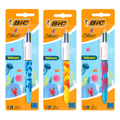 Długopis wielokolorowy 4w1 BiC 4 Colours Velours wzór Morski mix 1 sztuka