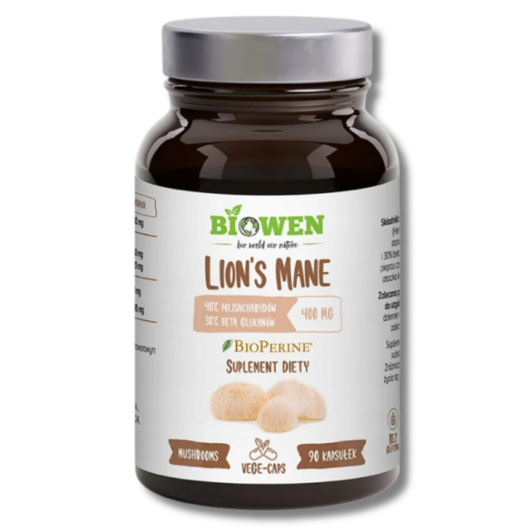 Lion’s mane  Biowen 90 kapsułek Grzyby witalne Soplówka jeżowata