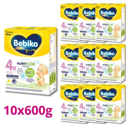Bebiko Junior 4R mleko dla dzieci powyżej 2roku życia kleik ryżowy 550g x10