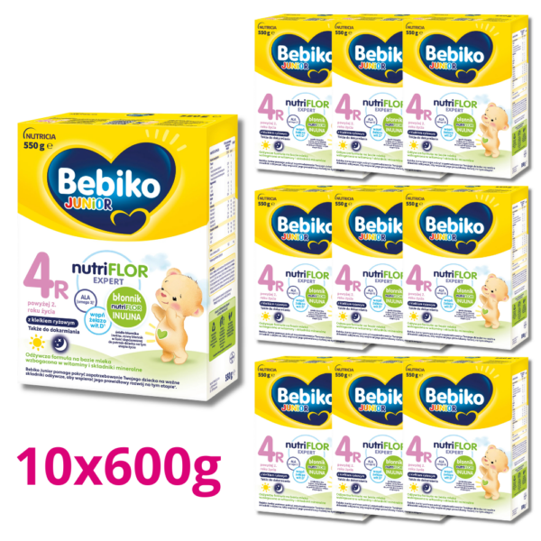 Bebiko Junior 4R mleko dla dzieci powyżej 2roku życia kleik ryżowy 550g x10