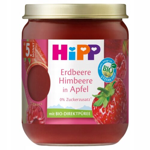 HiPP BIO Jabłka z truskawkami i malinami 160g od 5 miesiąca