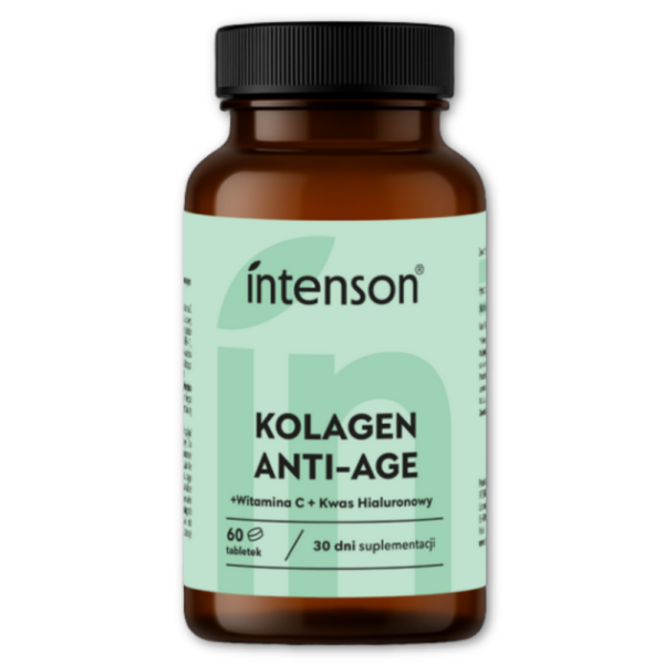 Kolagen Anti-Age + hialuron +wit C 60 tabletek Intenson