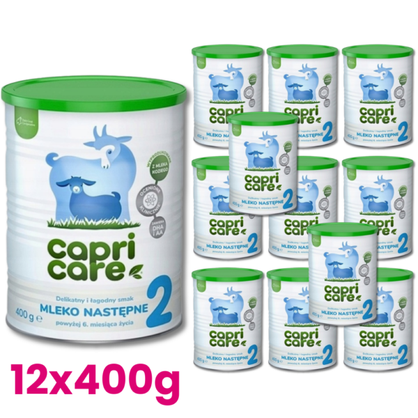 12x CapriCare 2 Mleko Kozie dla niemowląt następne 7 - 12 miesięcy 400g