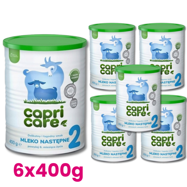 6x CapriCare 2 Mleko Kozie dla niemowląt następne 7 - 12 miesięcy 400g