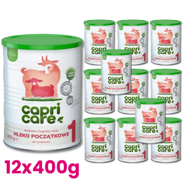 12x CapriCare 1 Mleko Kozie dla niemowląt początkowe 0 - 6 miesięcy 400g