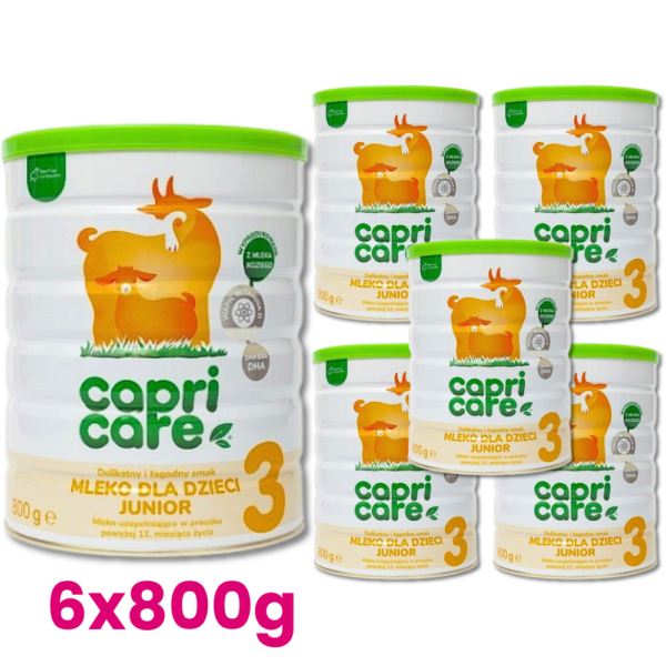 6x Capricare 3 Junior Mleko Kozie powyżej 12. miesiąca 800g