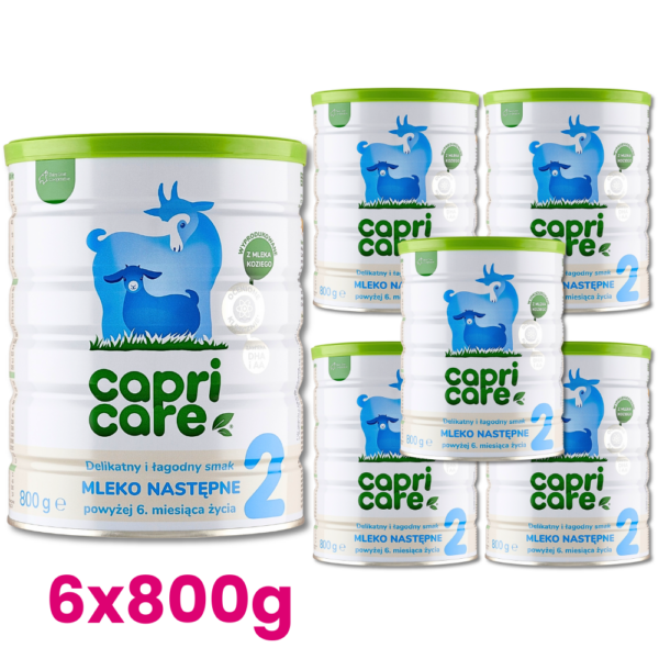 6x CapriCare 2 Mleko Kozie dla niemowląt od 6. do 12. miesiąca 800g