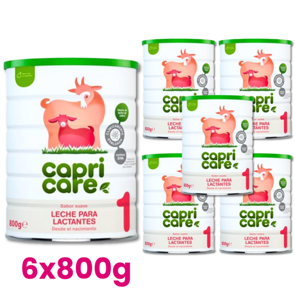 6x CapriCare 1 Mleko Kozie dla niemowląt początkowe 0 - 6 miesięcy 800g