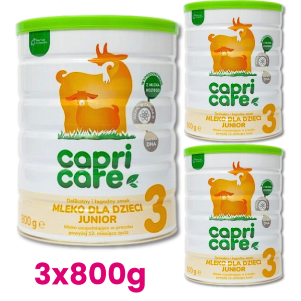 3x Capricare 3 Junior Mleko Kozie powyżej 12. miesiąca 800g