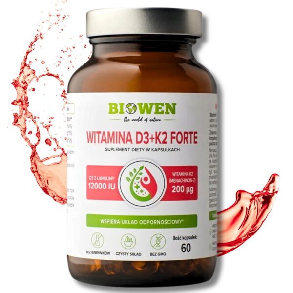 Witamina D3 + K2 Forte Biowen  60 kapsułek