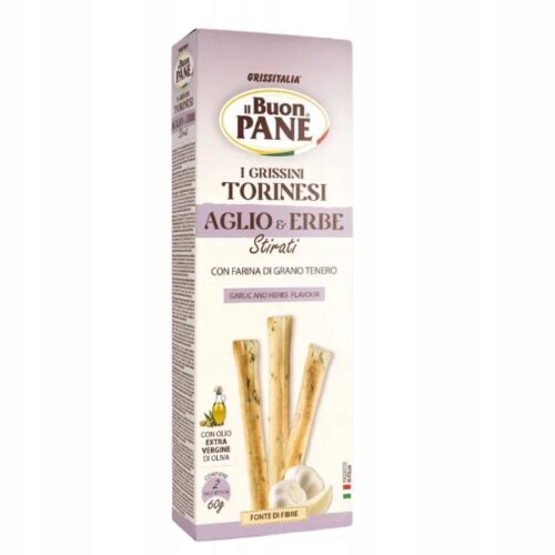 Grissini paluszki chlebowe czosnek i oliwa, 120g