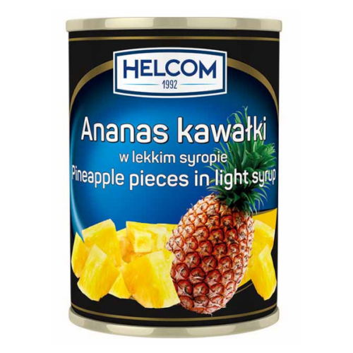 Ananas kawałki w lekkim syropie Helcom 580ml