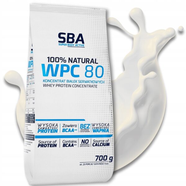 SBA WPC 80 Mlekovita 700g Odżywka białkowa Naturalna