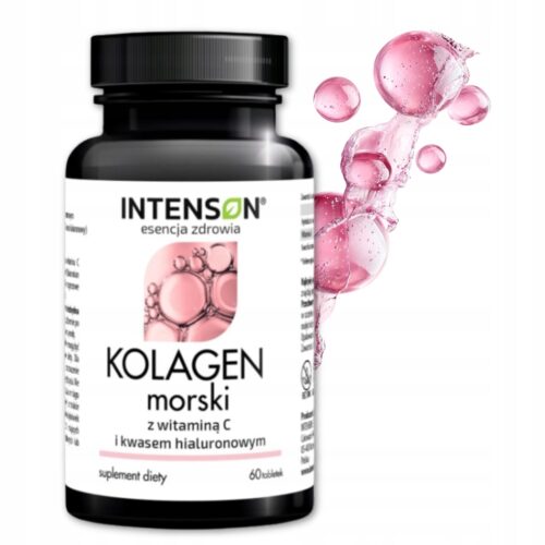 Kolagen morski + witamina C + kwas hialuronowy 60 tabletek Intenson