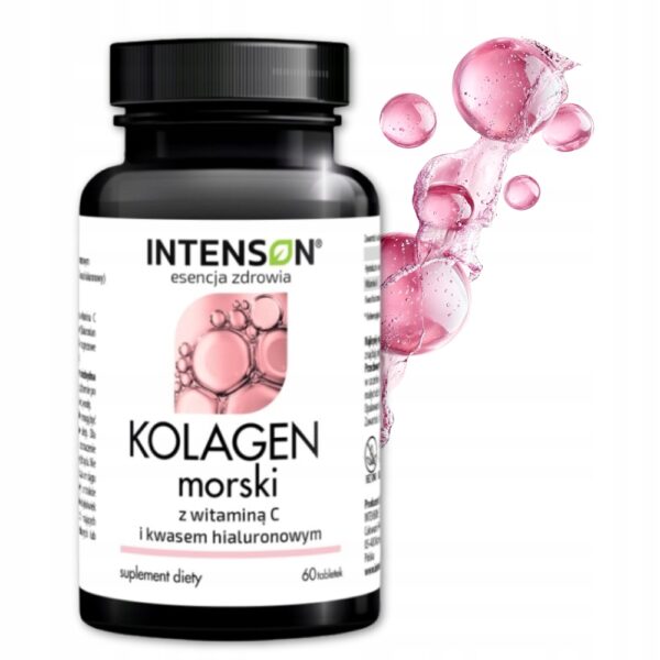 dbfddab2-c06c-4f58-b490-46a4f740f3ad.jpeg Kolagen morski + witamina C + kwas hialuronowy 60 tabletek Intenson