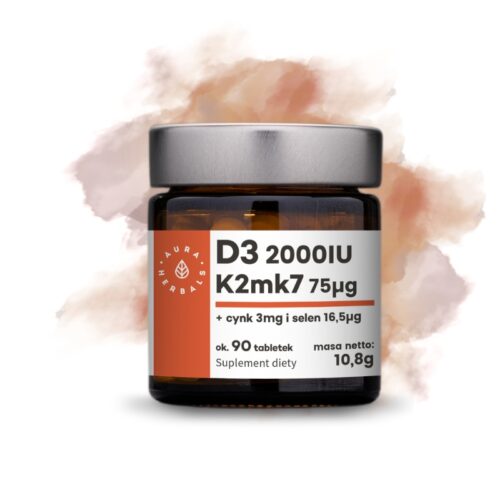 Aura Herbals Witamina D3 2000 IU + K2 + Cynk + Selen, tabletki 90 szt.
