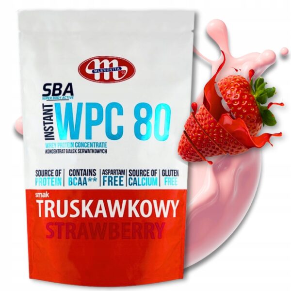 SBA WPC 80 Mlekovita 700g Odżywka białkowa Truskawkowa