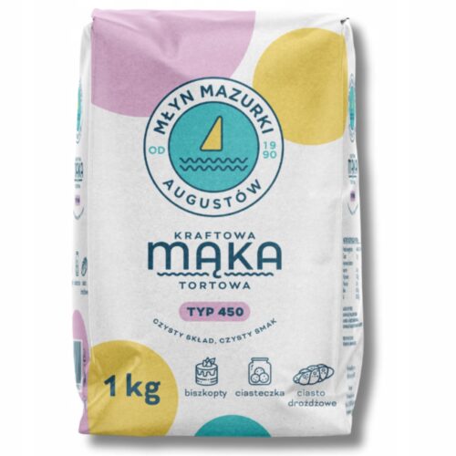 Kraftowa Mąka tortowa pszenna typ 450 Młyn Mazurki 1 kg