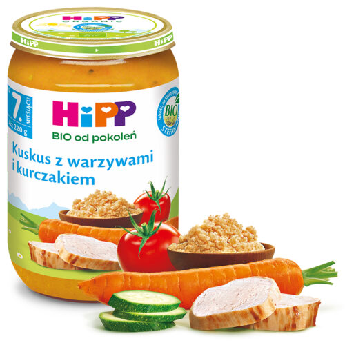 HiPP BIO Kuskus z warzywami i kurczakiem po 7. miesiącu 220 g