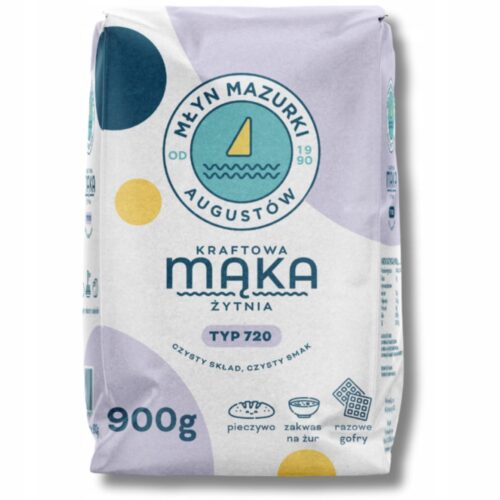 Kraftowa mąka żytnia typ 720 Młyn Mazurki 900g